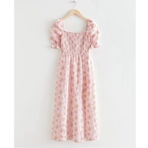 Other stories Elegant Pink Floral Dress linen